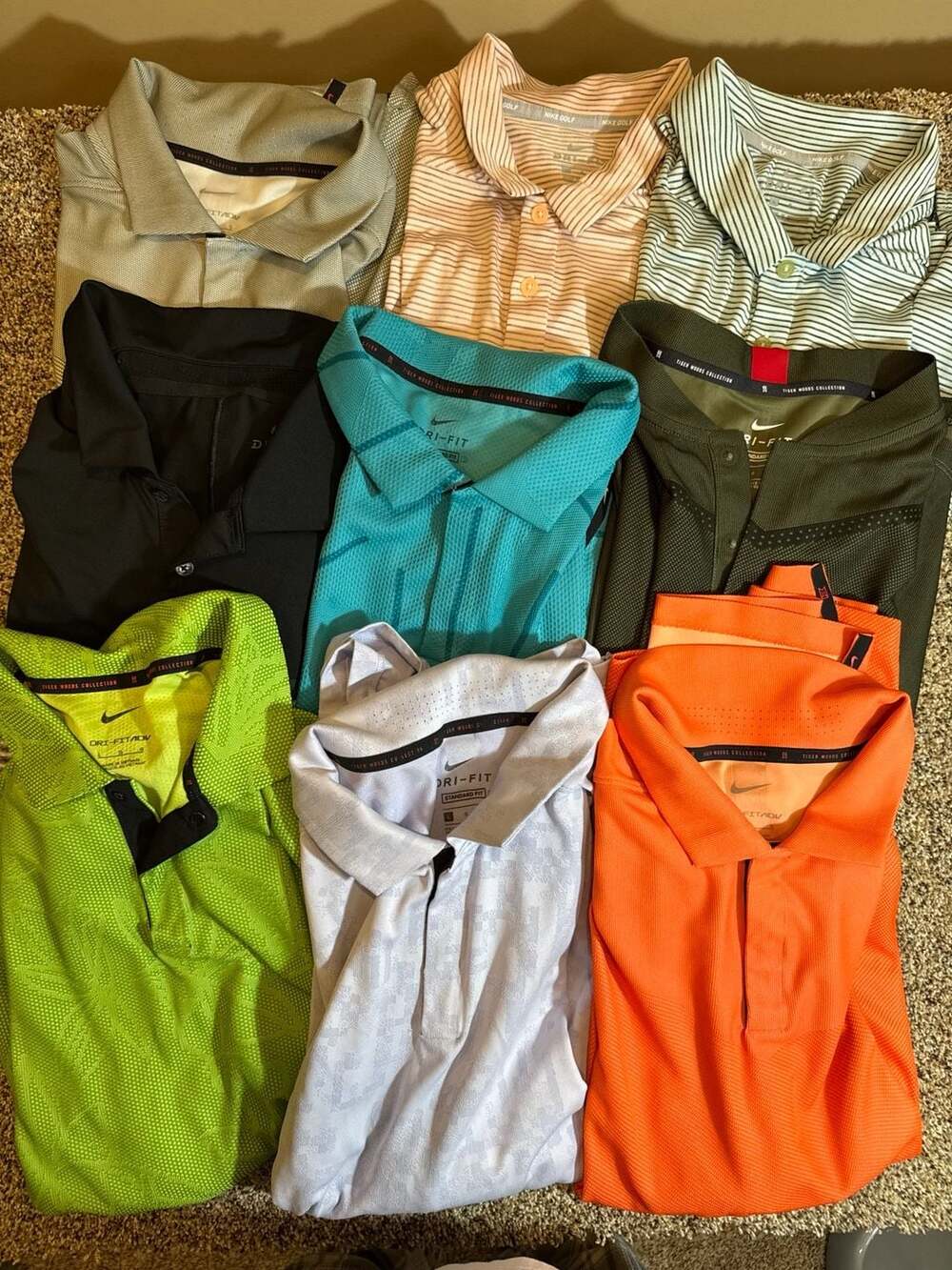 Nike Golf Tiger Woods Collection Men's Dri-FIT ADV Performance Polo Shirt Lot